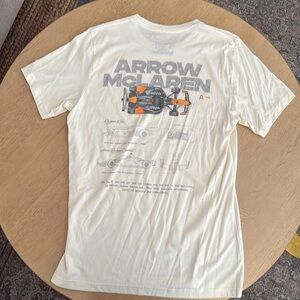 Arrow McLaren F1 1974 and 2024 Cars Poster Tee in sand L